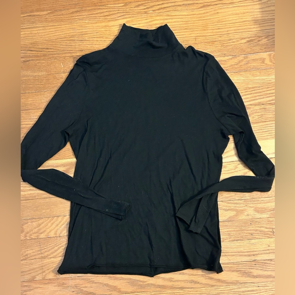 Rag & Bone Gaia Mock Turtleneck, Large Black